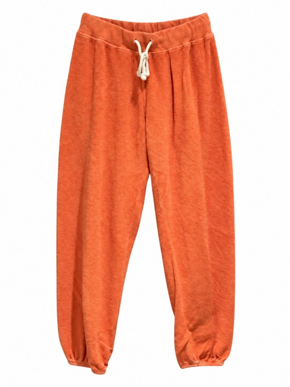 PERFECTWHITETEE orange terry slightly cropped joggers - size xs